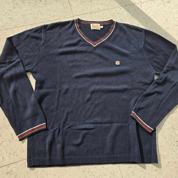 Vintage PAUL FRANK Monkey Pullover V-Neck SWEATER * LARGE - Picture 1 of 4
